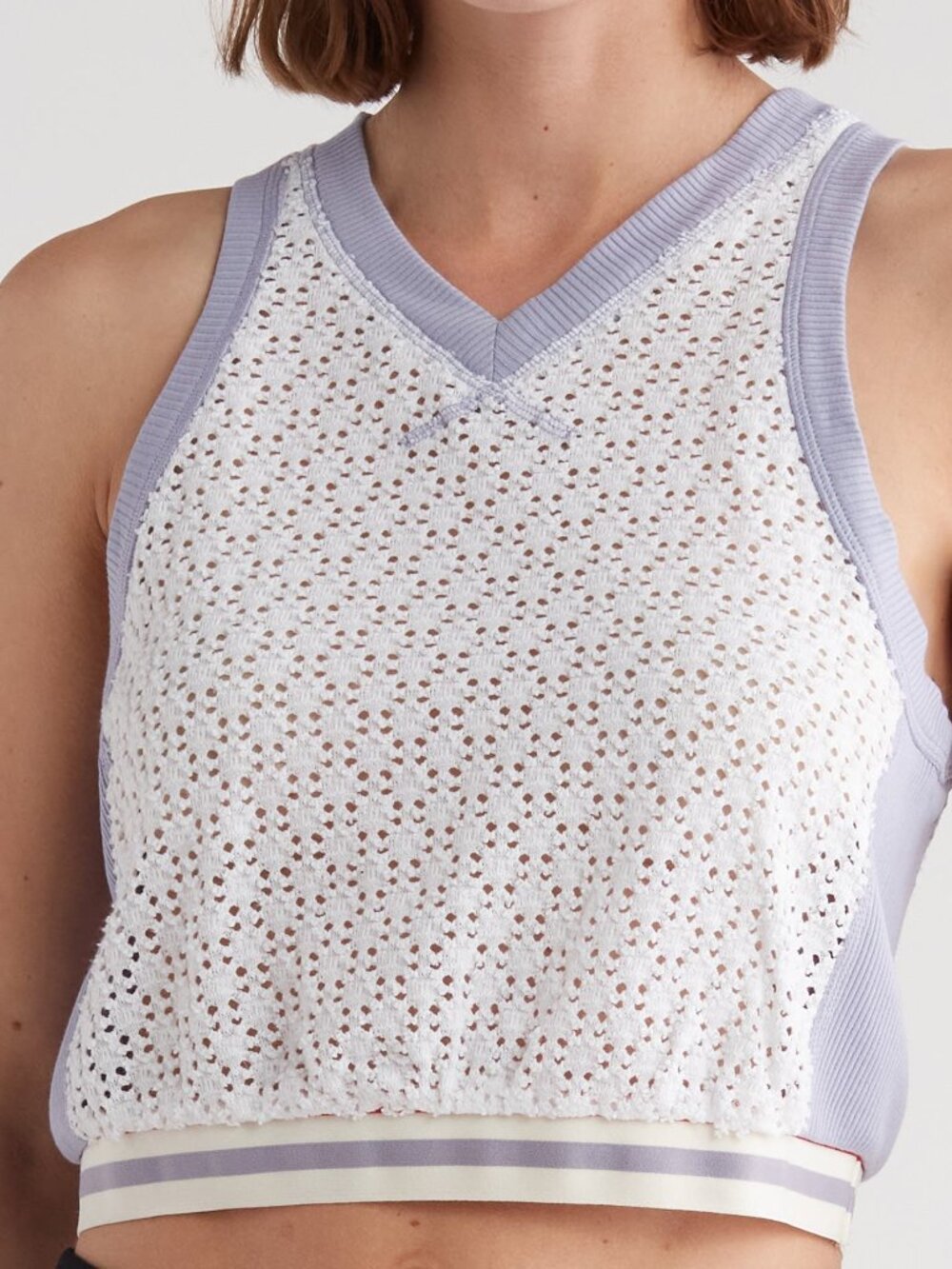 Free People NEW Tank Top Tee White Combo FP Movement